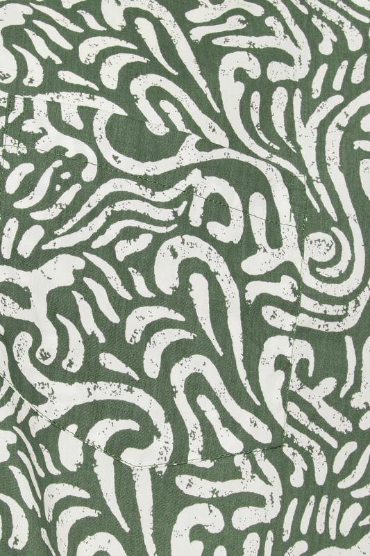 ESPIONAGE Big & Tall Olive Green Abstract Print Shirt | BadRhino 3