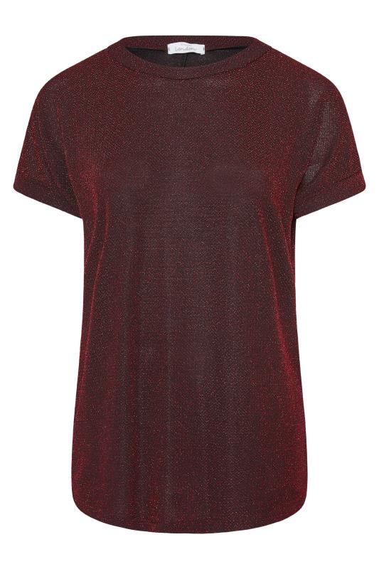 Plus Size YOURS LONDON Wine Red Metallic Zig Zag Top | Yours Clothing 6
