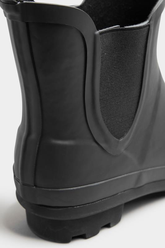 Black Chelsea Welly Boots In Extra Wide EEE Fit 3