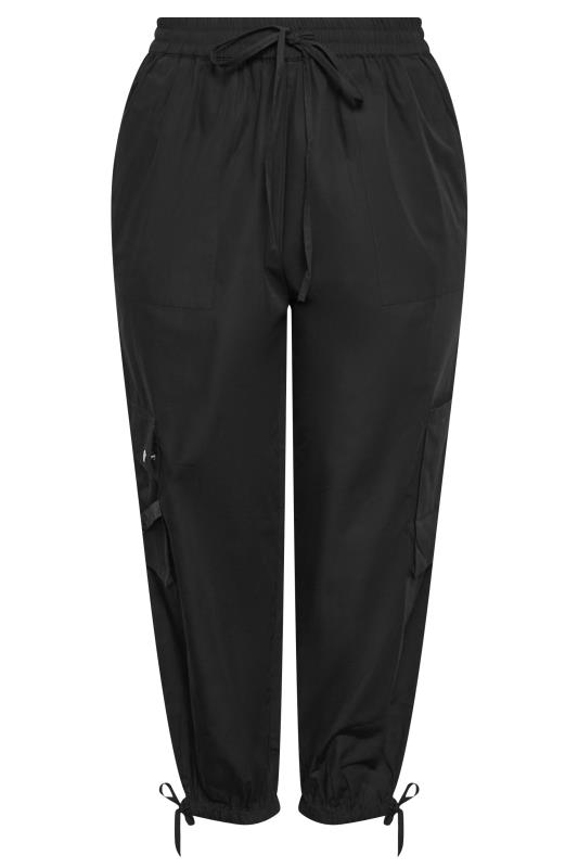 LIMITED COLLECTION Plus Size Black Pull On Cargo Trousers | Yours Clothing 5