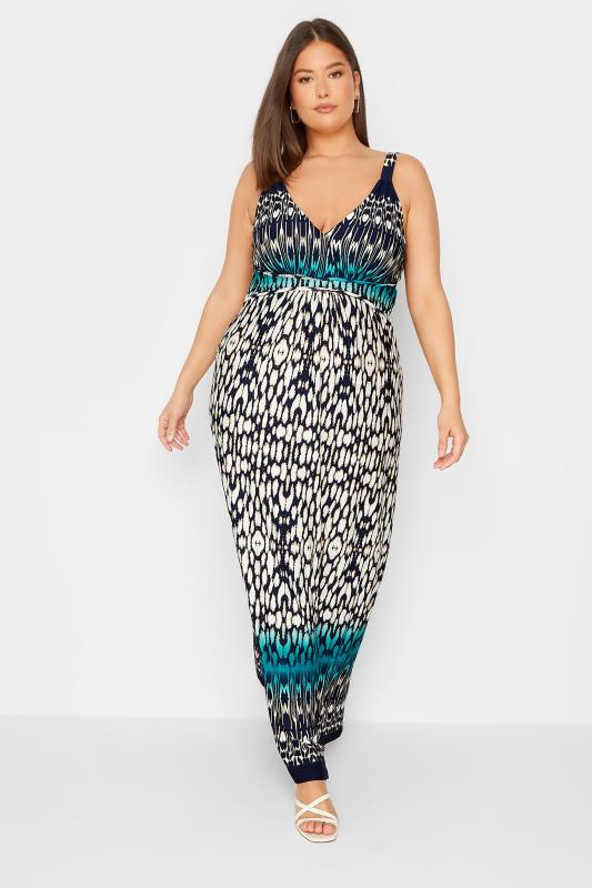 LTS Tall Women's Blue Aztec Print Maxi Dress | Long Tall Sally 2