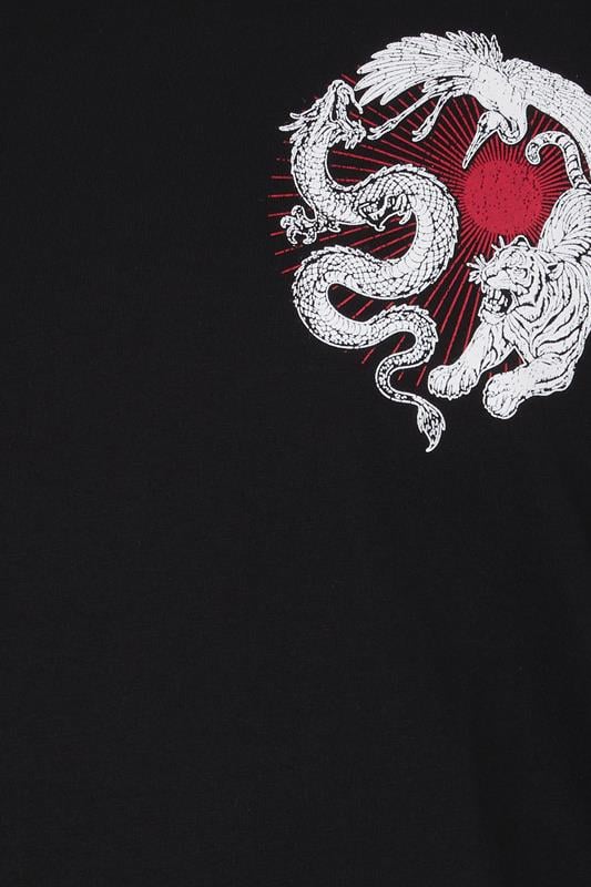 BadRhino Big & Tall Black Japanese Animal Graphic T-Shirt | BadRhino 8