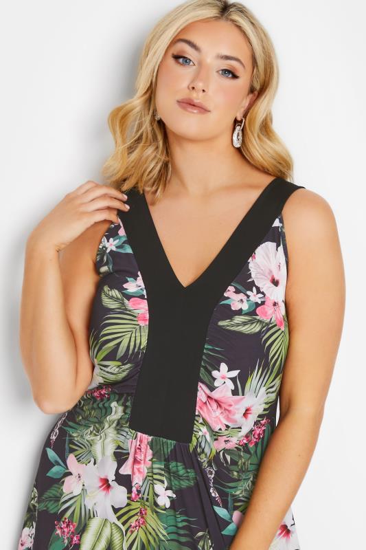 YOURS LONDON Plus Size Black Tropical Print Maxi Dress | Yours Clothing 4