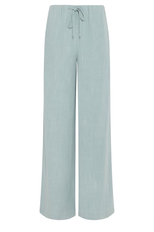 LTS Tall Women's Light Blue Wide Leg Linen Trousers | Long Tall Sally 6