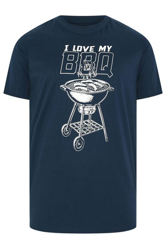 BadRhino Big & Tall Navy Blue Extra Long 'My BBQ' Graphic T-Shirt | BadRhino 5