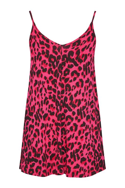 LIMITED COLLECTION Curve Pink Leopard Print Strappy Cami Top 7
