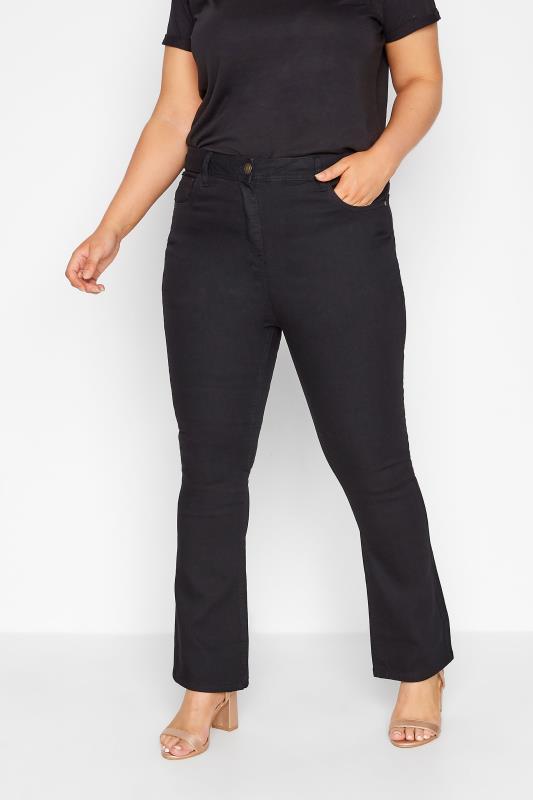 Plus Size Black Bootcut Fit ISLA Stretch Jeans | Yours Clothing 1