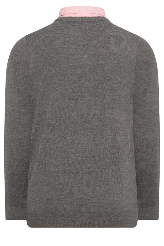 BadRhino Charcoal Grey & Pink Essential Mock Shirt Jumper | BadRhino 4