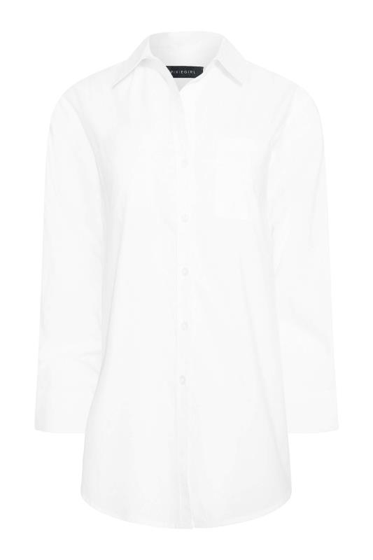 Petite White Oversized Cotton Shirt | PixieGirl  5