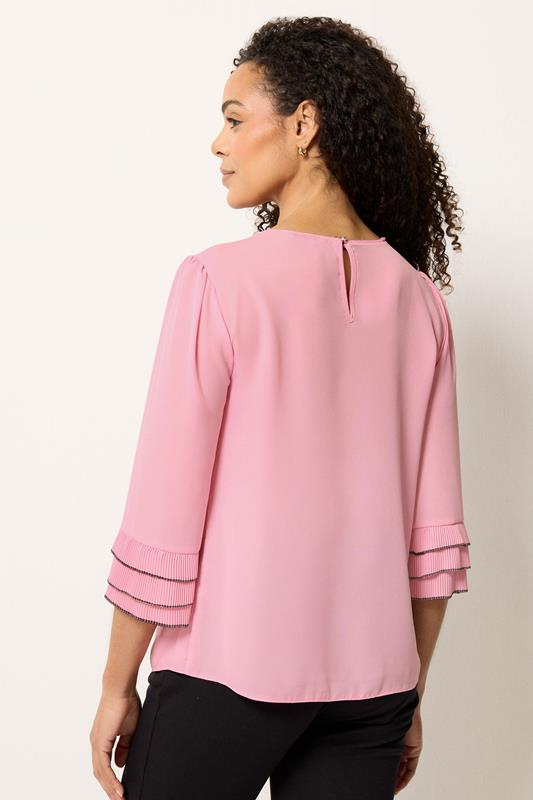 M&Co Pink Frill Sleeve Blouse | M&Co 4