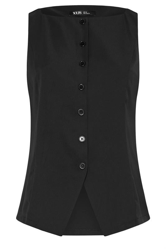 YOURS Curve Black Longline Button Waistcoat | Yours Clothing 6