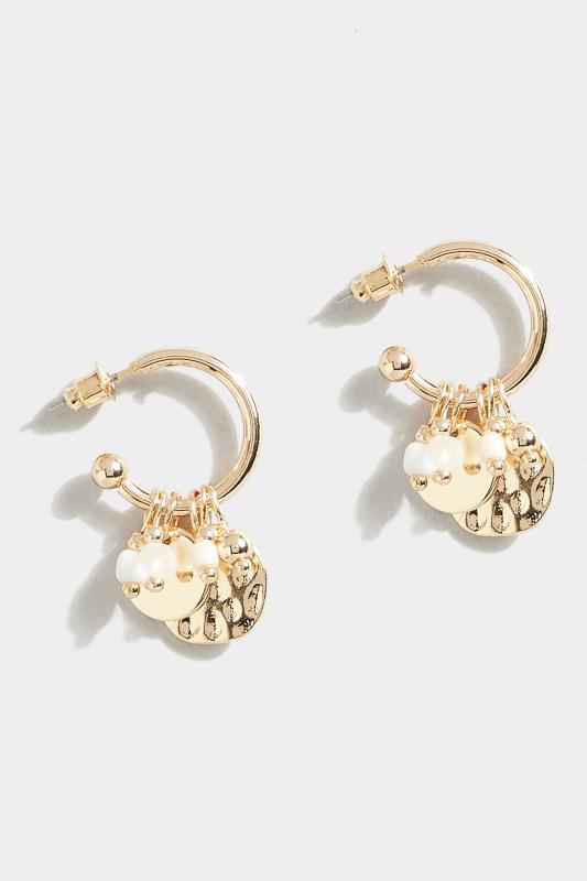 Gold Circle Charm Earrings | Yours Clothing 2
