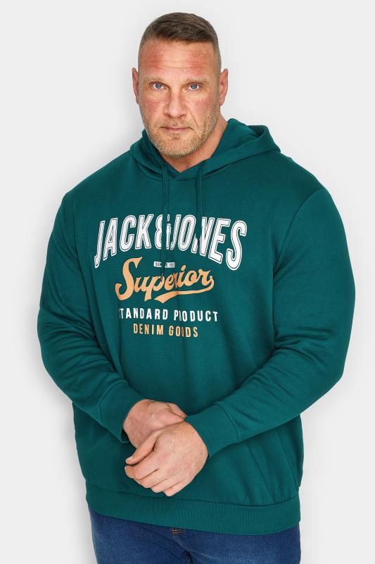 Men's  JACK & JONES Big & Tall Dark Green Printed Hoodie