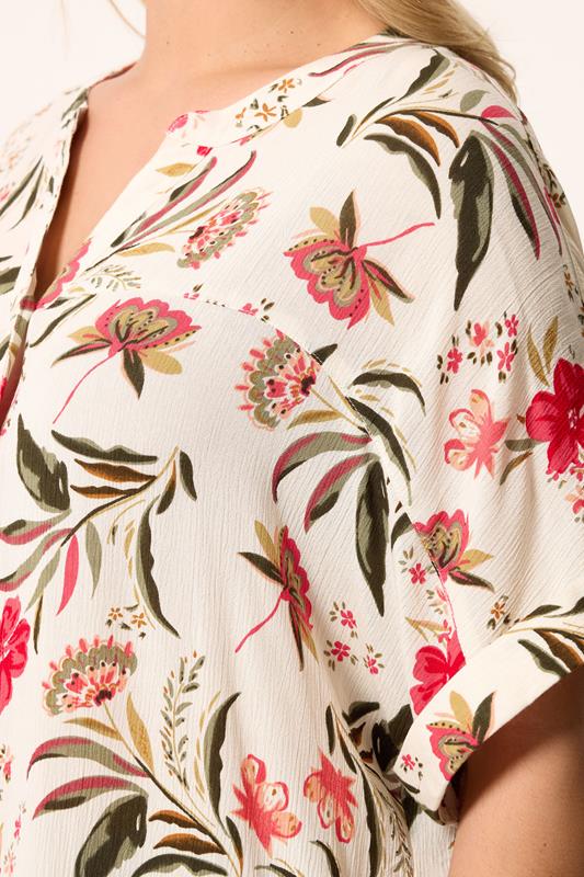 YOURS Plus Size White Floral Button Up | Yours Clothing 4