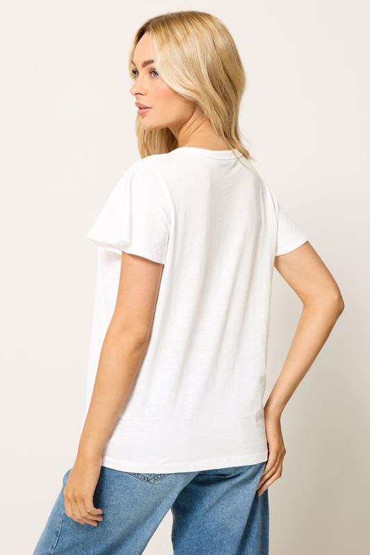 M&Co White Cotton Frill Sleeve Blouse | M&Co 2