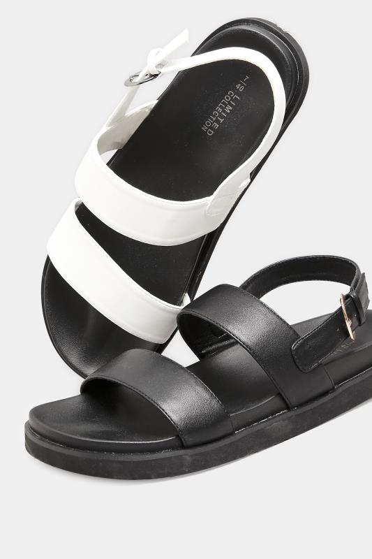 LIMITED COLLECTION Black Double Strap Chunky Sandals In Extra Wide EEE Fit 7