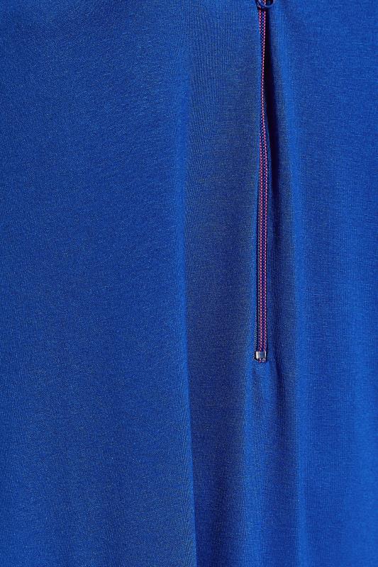 Curve Blue Zip Neck T-Shirt | Yours Clothing 5
