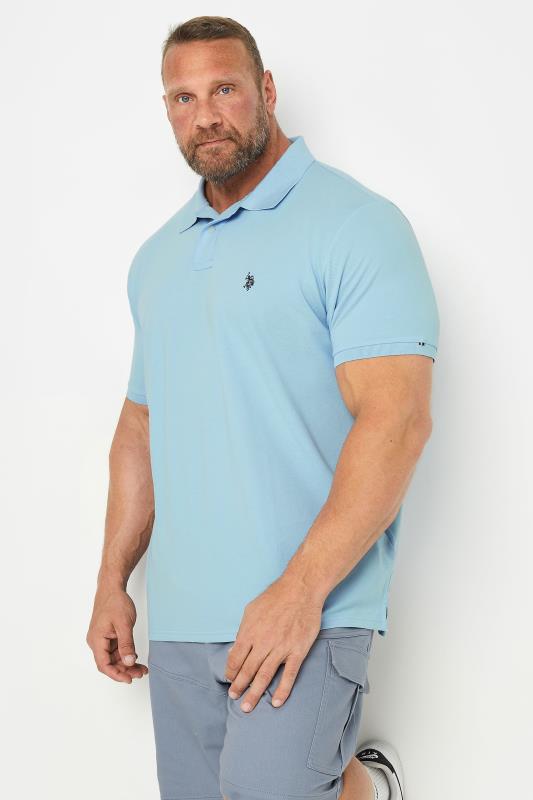  Grande Taille U.S. POLO ASSN. Big & Tall Blue Pique Polo Shirt