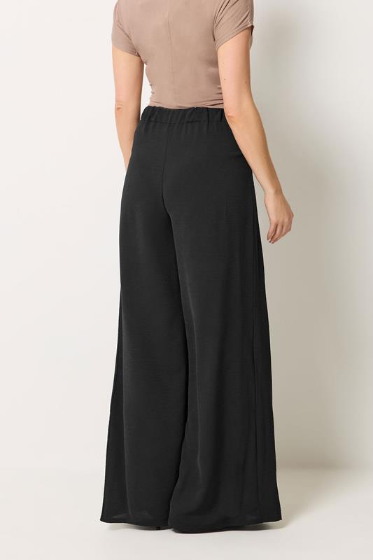 LTS Tall Women's Black Pleated Palazzo Wide Leg Trousers | Long Tall Sally 2
