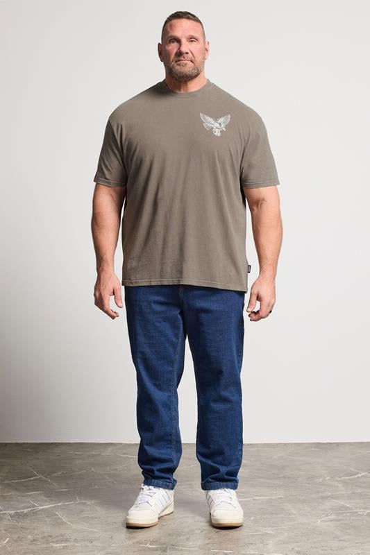 BadRhino Big & Tall Brown Acid Wash Falcon Graphic T-Shirt | BadRhino 2