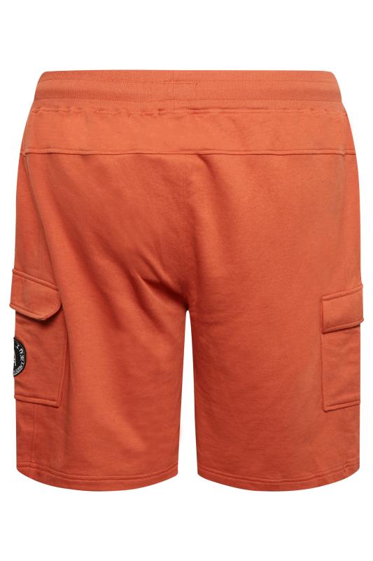 STUDIO A Big & Tall Orange Cargo Jogger Shorts | BadRhino 5