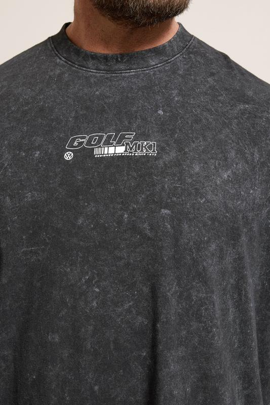 BadRhino Big & Tall Black Acid Wash Golf GTI Graphic T-Shirt | BadRhino 4