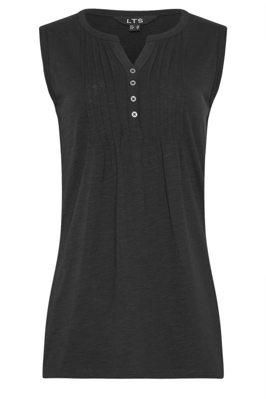 LTS 2 PACK Tall Women's Black & White Cotton Henley Vest Tops | Long Tall Sally 8