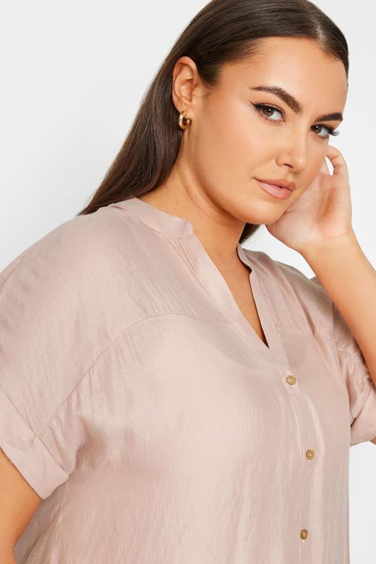 YOURS Plus Size Pink Button Through Shirt | Yours Clothing 4