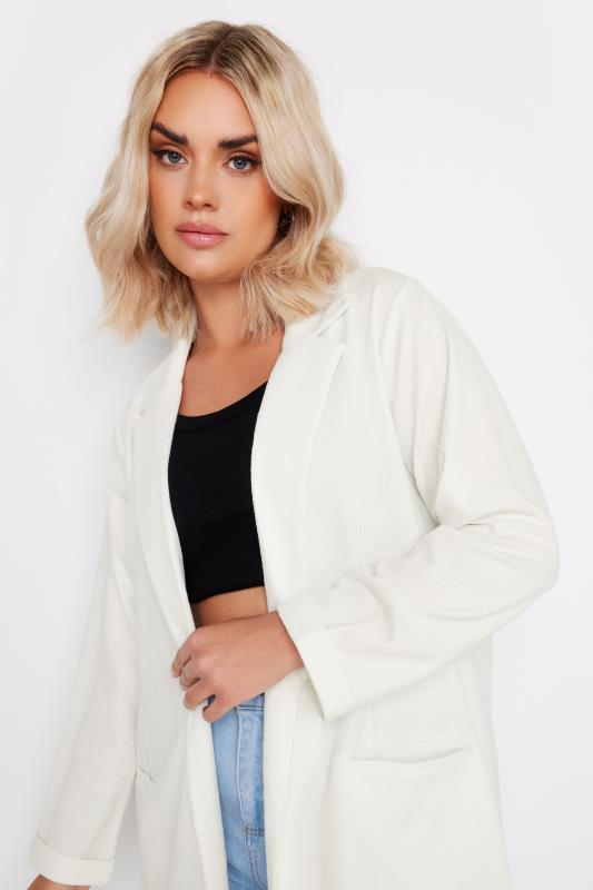 YOURS Plus Size White Textured Blazer | Yours Clothing  4