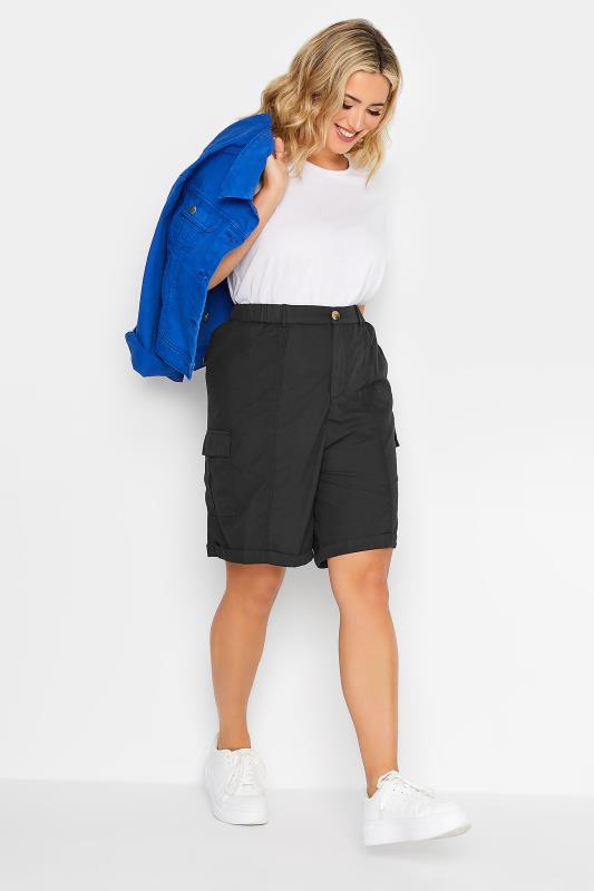YOURS Plus Size Black Cargo Shorts | Yours Clothing 3