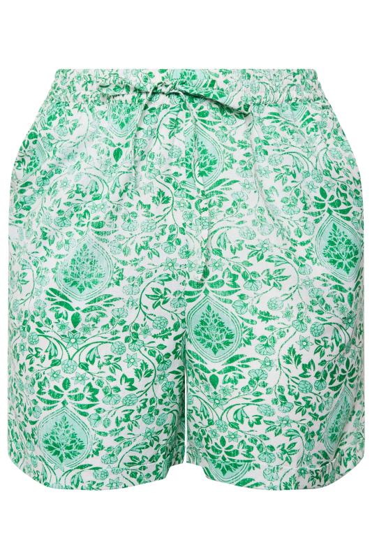 LIMITED COLLECTION Plus Size Curve Green Paisley Print Shorts | Yours Clothing  4