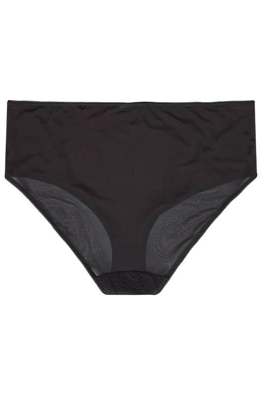 Black & Red Lace High Leg Brief | Yours Clothing 4