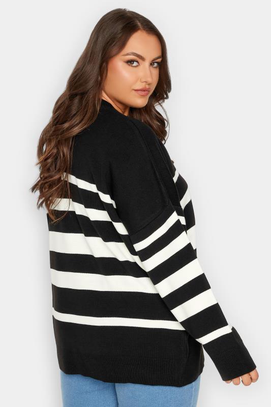 YOURS Plus Size Black Stripe Boxy Jumper | Yours Clothing 3