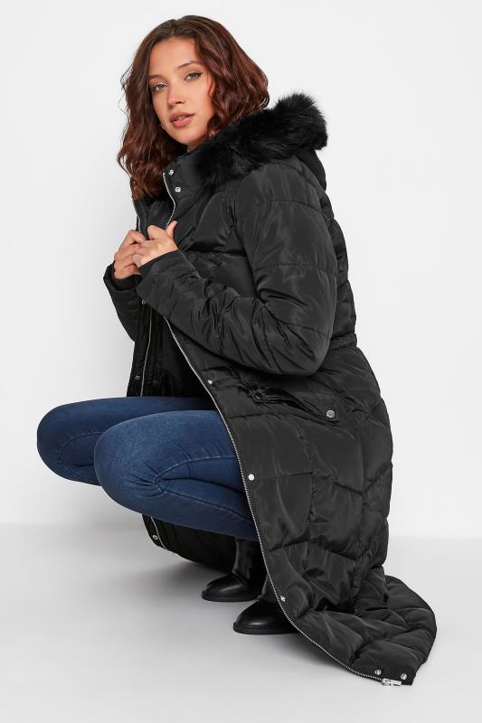 LTS Tall Women's Black Midi Puffer Coat | Long Tall Sally  2