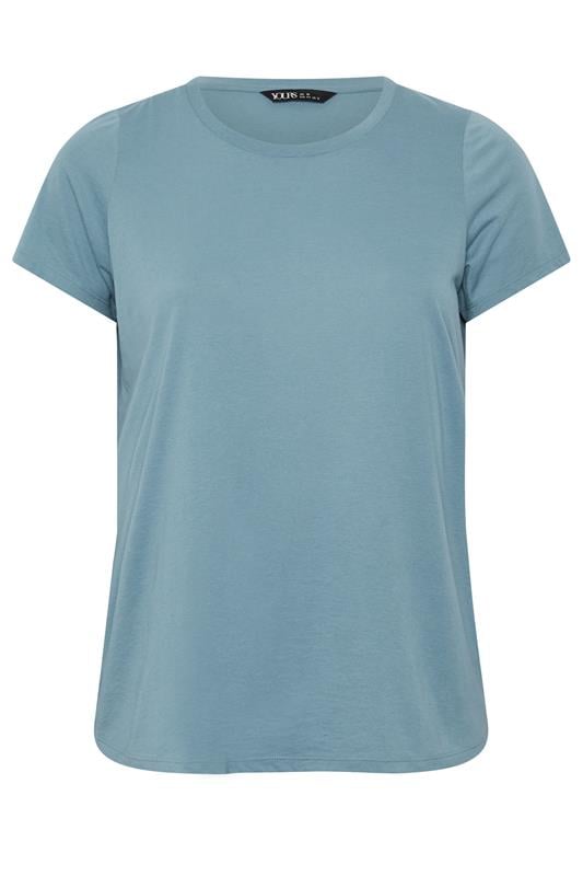 YOURS Plus Size Light Blue Core Basic T-Shirt | Yours Clothing 5