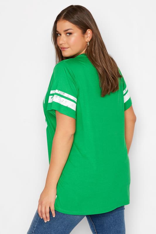 Curve Green 'New York' Logo Printed T-Shirt 3