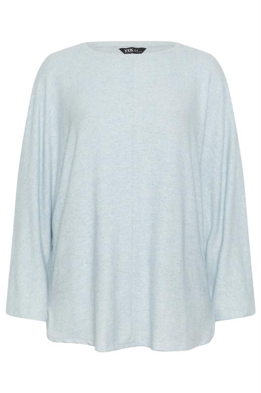 YOURS Plus Size Blue Batwing Sleeve Soft Touch Jumper | Yours Clothing 5