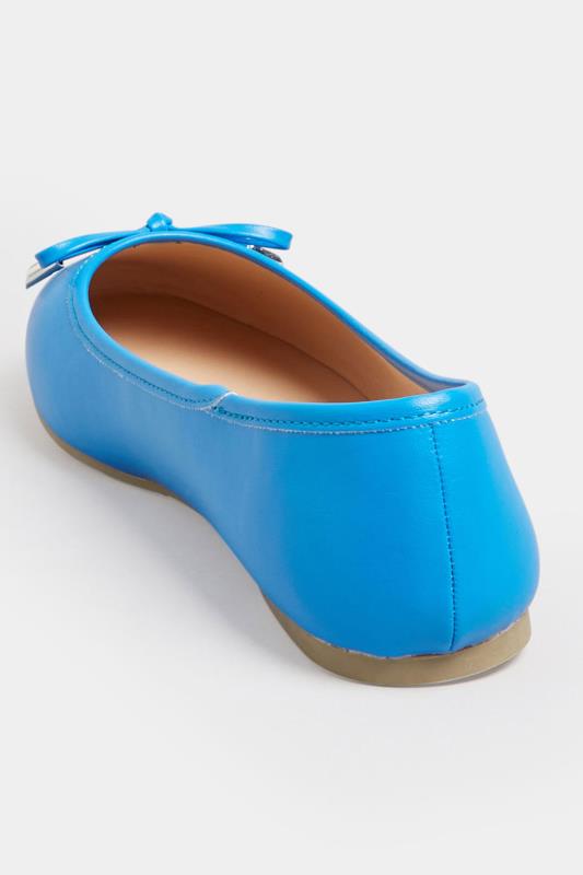 Blue Ballerina Pumps In Wide E Fit & Extra Wide EEE Fit | Yours Clothing 4