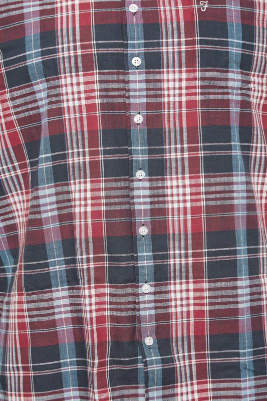 FARAH Big & Tall Red & Blue Short Sleeve Check Shirt | BadRhino 2