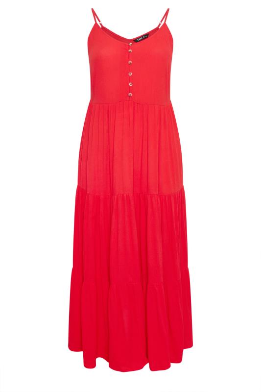 YOURS Curve Red Textured Maxi Dress 6