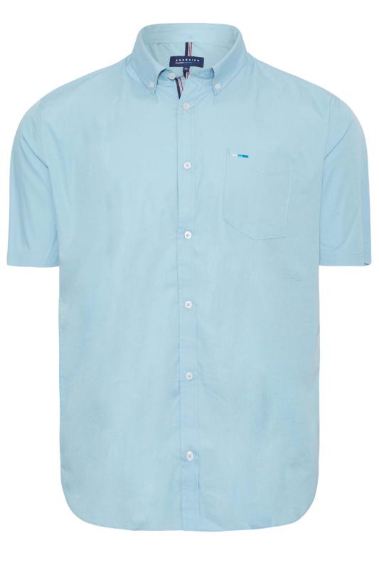 BadRhino Big & Tall Light Blue Cotton Poplin Short Sleeve Shirt 3