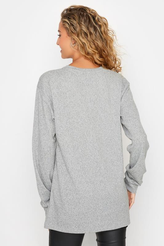 LTS Tall Grey Star Print Sequin Embellished Top 3