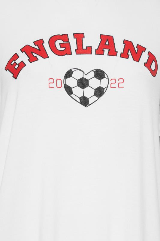 LIMITED COLLECTION Plus Size White World Cup 'England 2022' Slogan Football T-Shirt | Yours Clothing 5