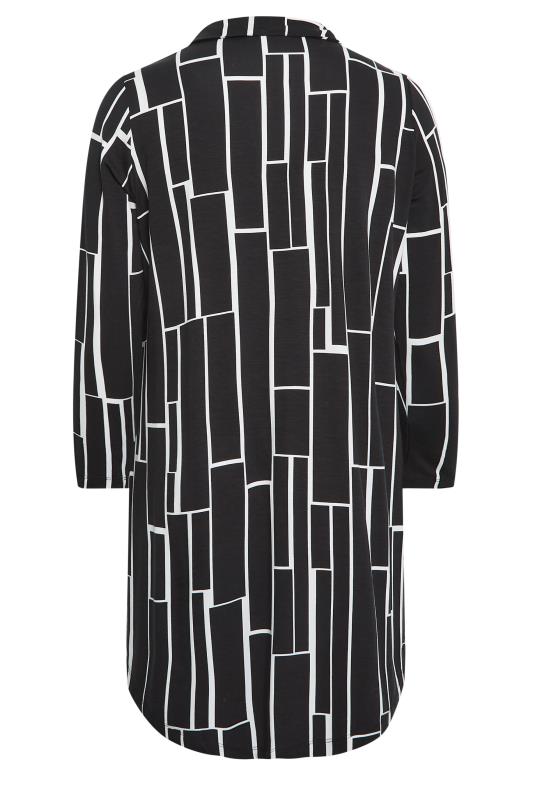 YOURS Curve Plus Size Black & Red Geometric Print Tunic Shirt | Yours Clothing  7