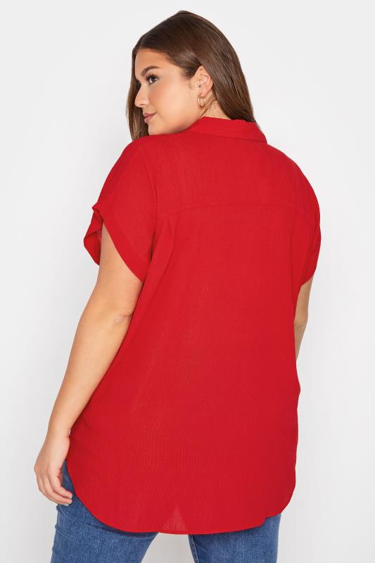 Curve Red Grown On Sleeve Shirt 3