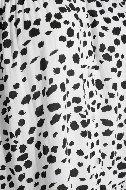 Curve White Dalmatian Print Tiered Short Sleeve Shirt 5