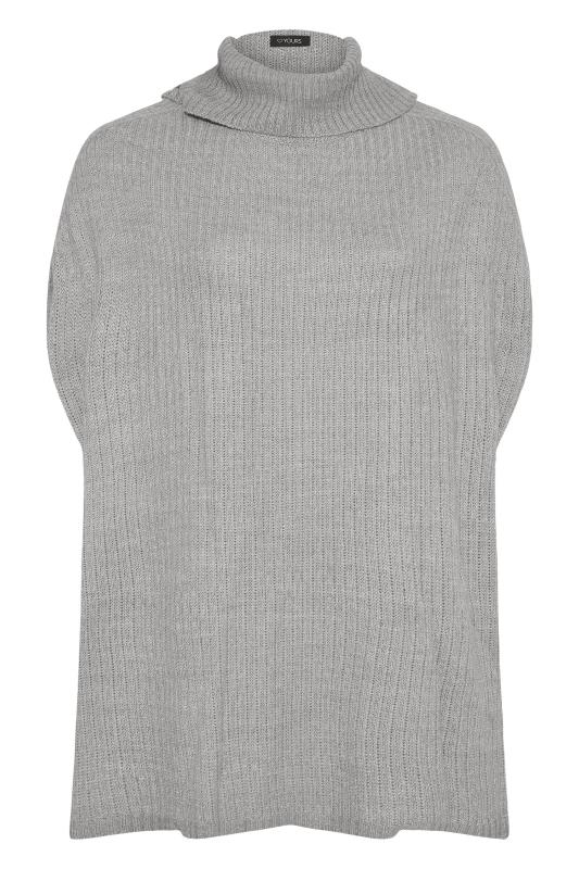 Plus Size Curve Grey Ribbed Knit Tabard Vest Top | Yours Clothing 6