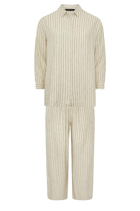 EVANS Curve Set Natural Brown Stripe Shirt & Trouser | Evans 7
