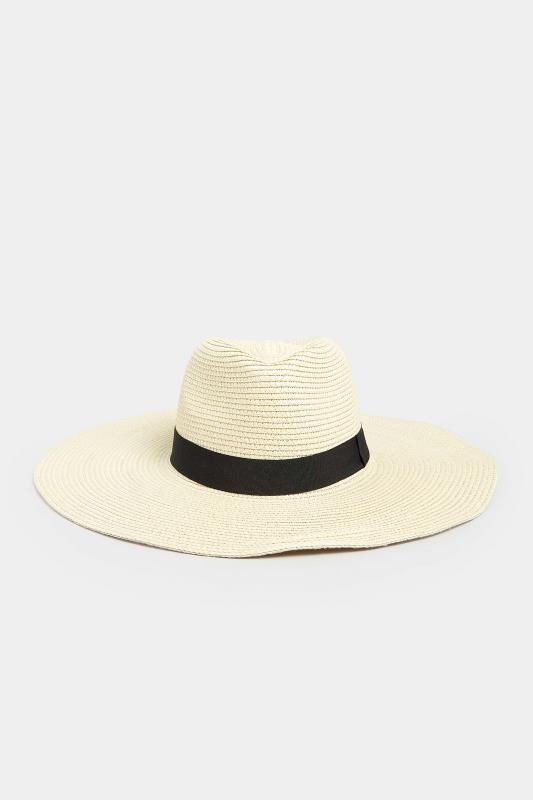 Cream Wide Brim Straw Fedora Hat | Yours Clothing  2