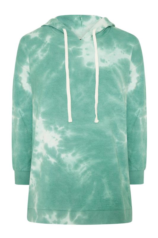Plus Size  Green Tie Dye Hoodie